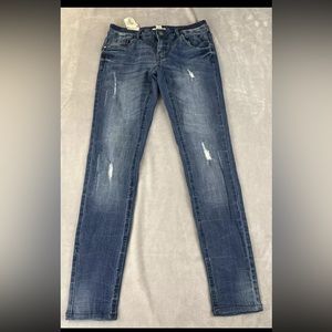 Forever 21 denim womens medium wash low rise stretch skinny jeans size 26